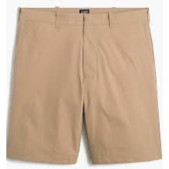 J Crew Tech Shorts Men 38 Khaki Chino Lightweight Stretch 9" Inseam Tan Golf - Picture 10 of 10